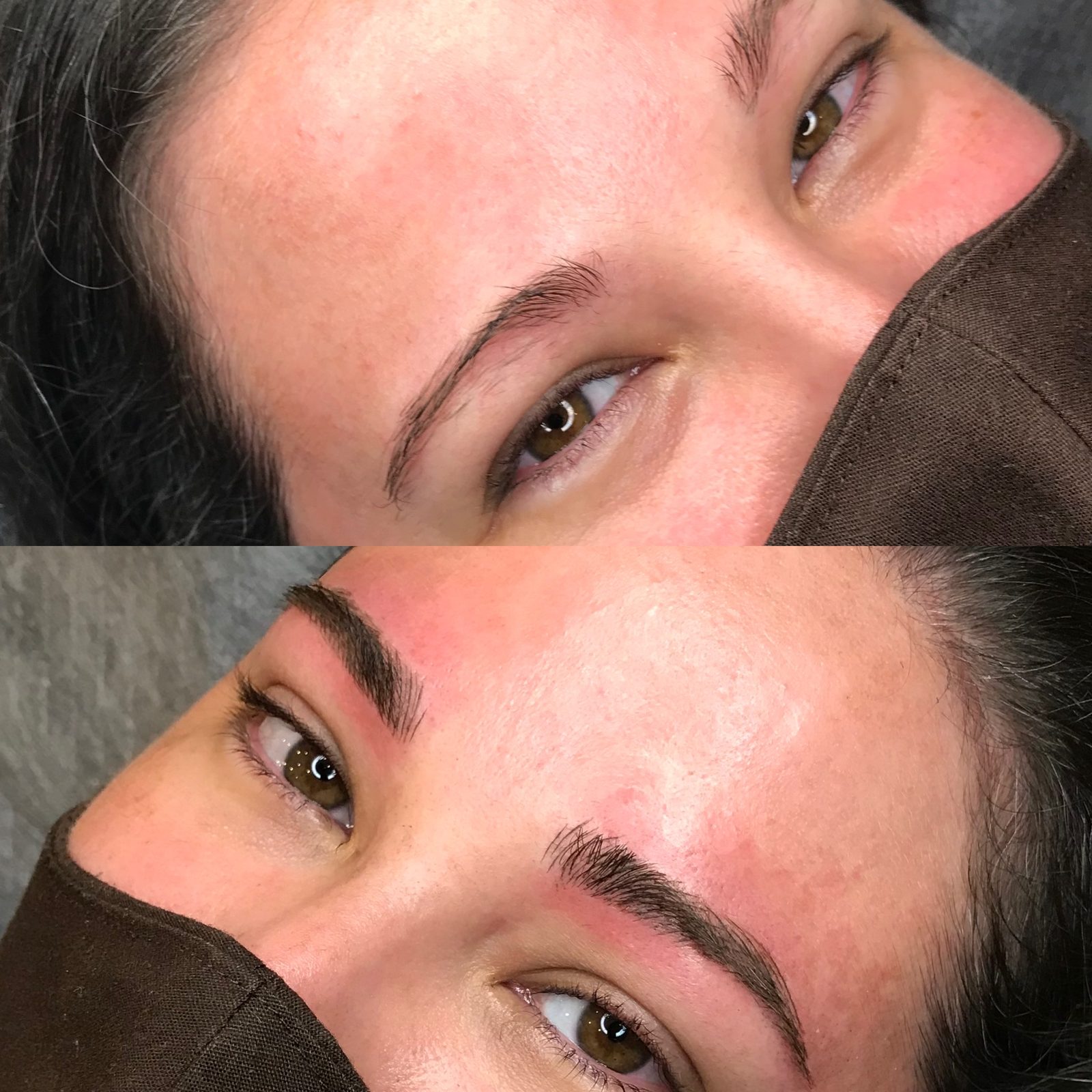 Microblading avant et après — sourcils naturellement transformés par Jadeelle Beauté
