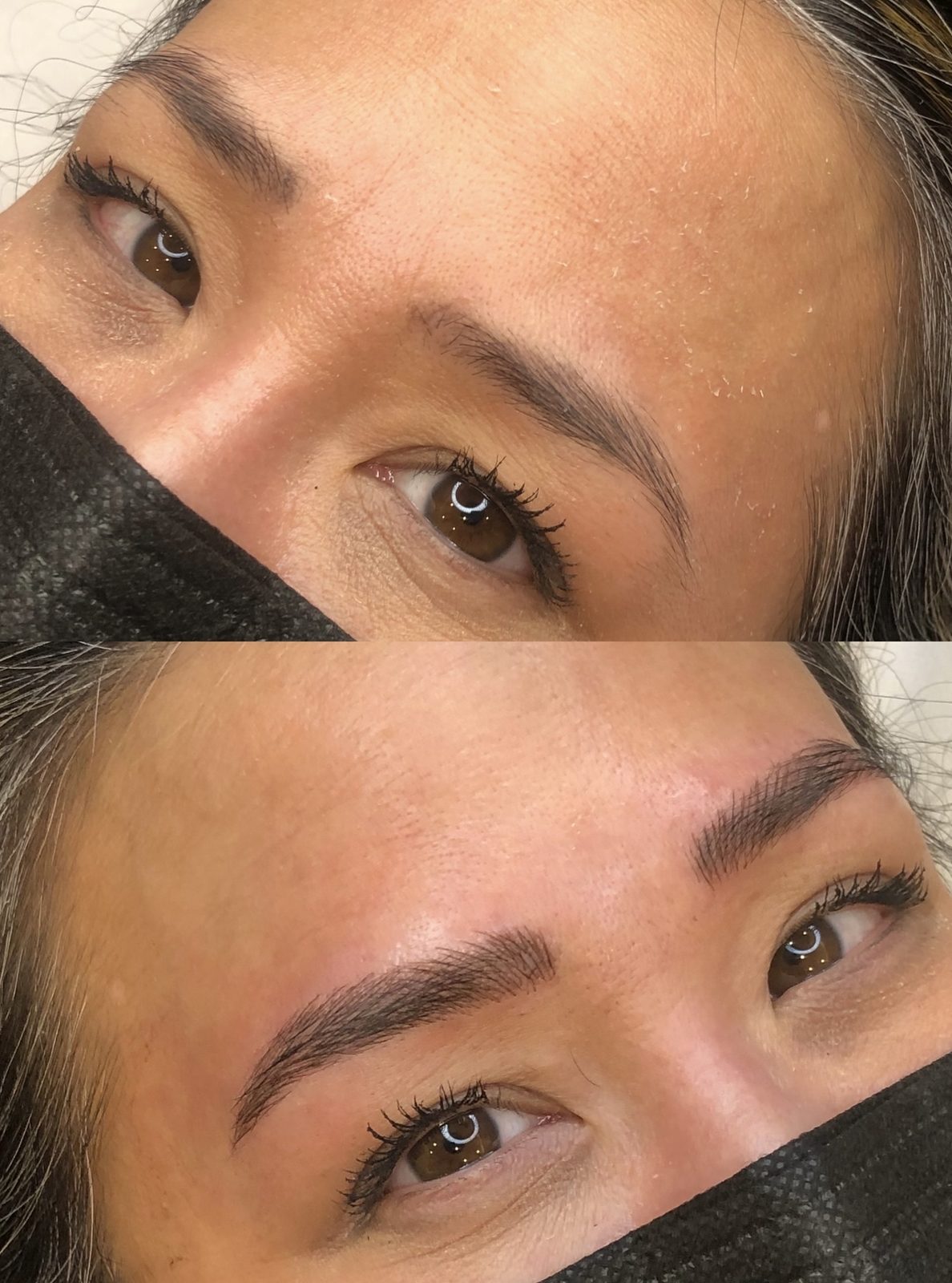 Résultat microblading — sourcils doux dessinés poil par poil, Jadeelle Beauté Ouest-de-l'Île
