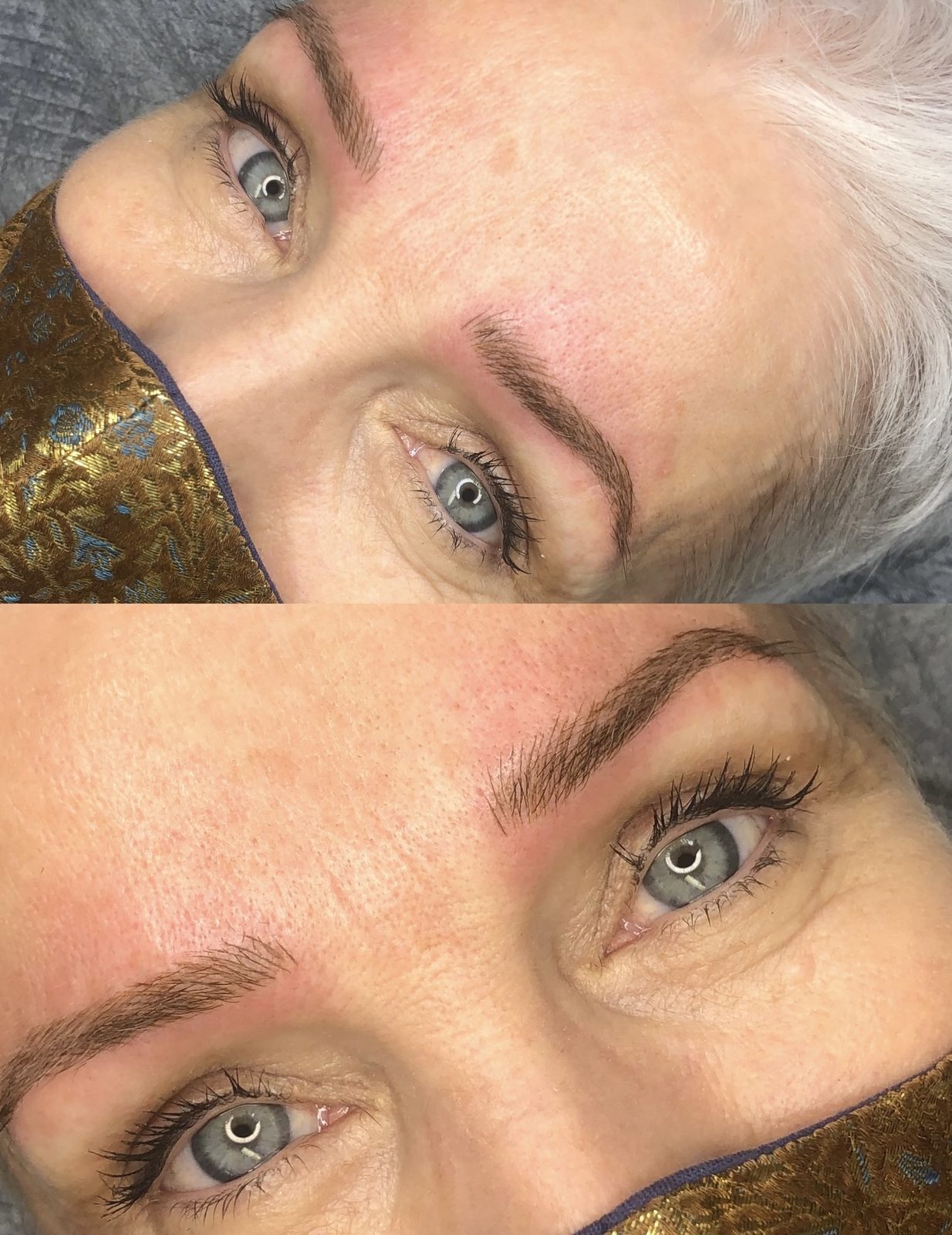 Résultat microblading — sourcils symétriques et naturels